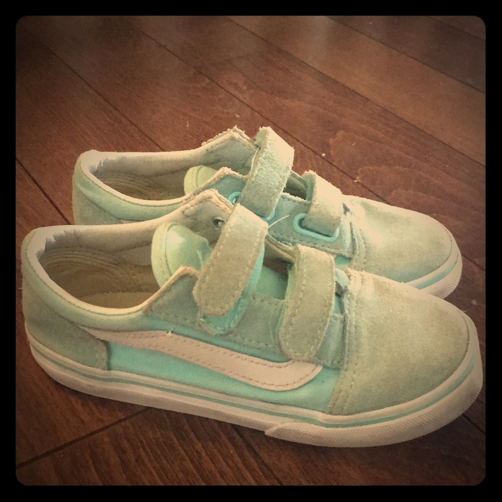 Vans. Gently used unisex Velcro sea green Vans.